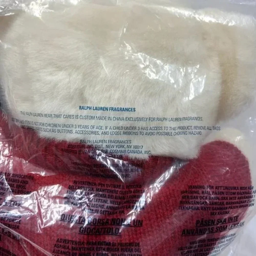 Ralph Lauren Polo White‎ Teddy Bear Plush Red Sweater 1999 2000 NIP Jointed - Picture 2 of 13